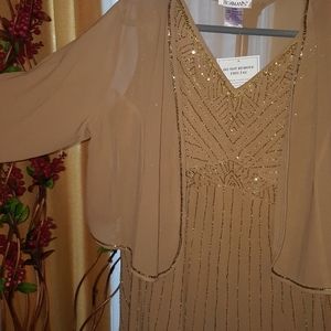 Dress/ Fancy with lined  elegant embroidery